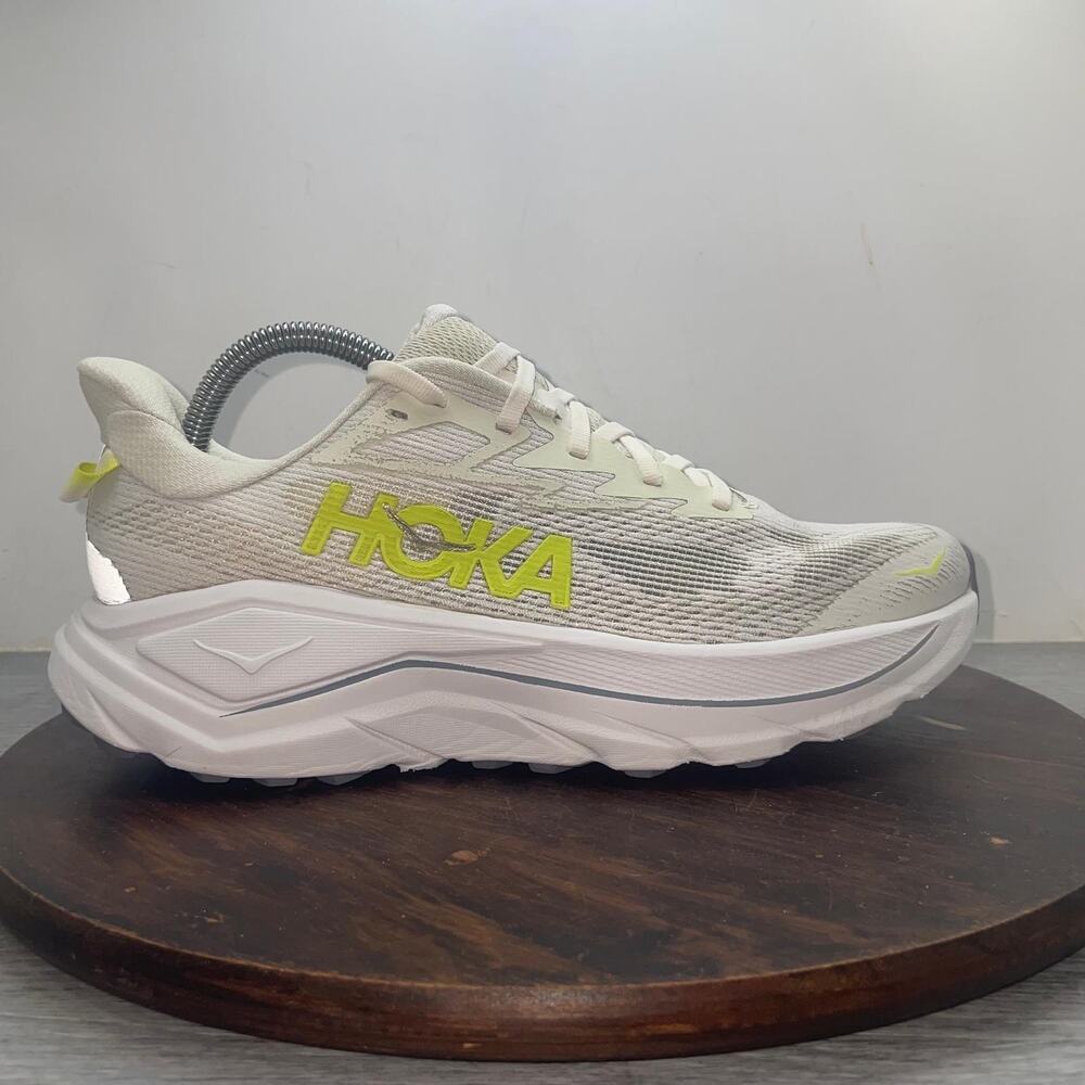 Hoka One One Challenger 8 Shoes Womens Size 9.5 B White Neon Running Sneakers